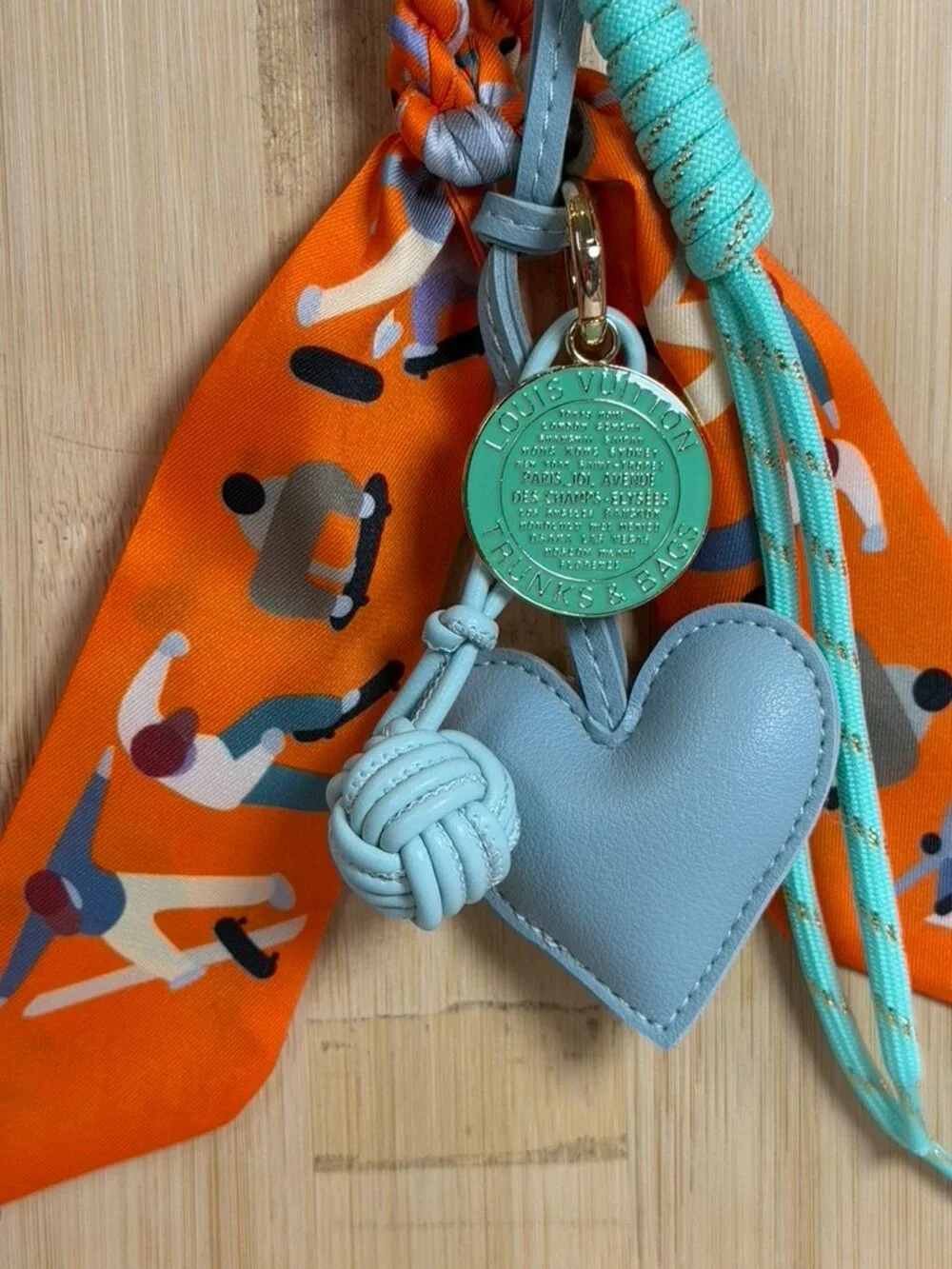 Orange Twilly Heart Custom Statement Bag Charm